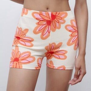 Zara Floral Biker Shorts